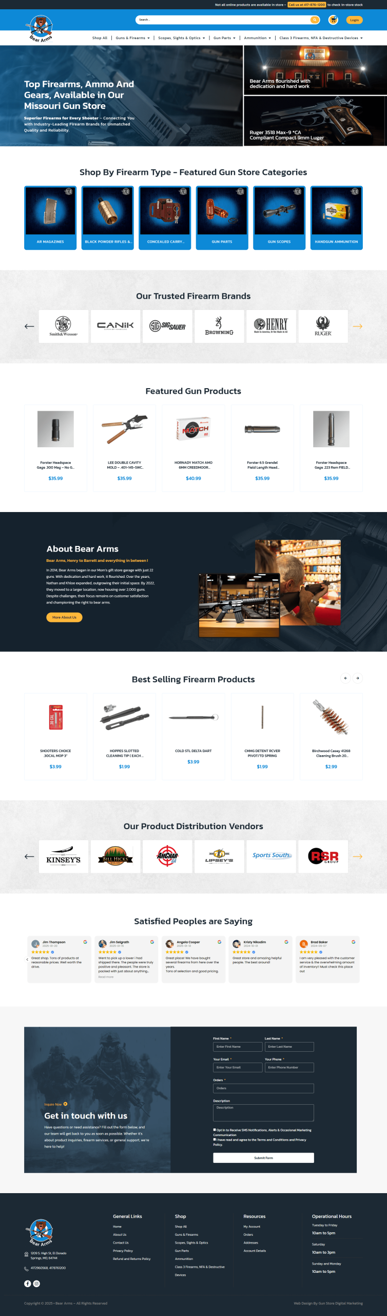 Bear arms website design